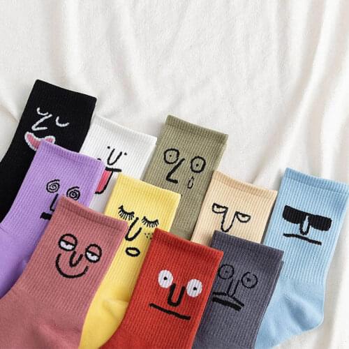 Unisex Surprise Mid Men Socks Harajuku Colorful Funny Socks Men 100 Cotton 1 Pair Kawaii Calcetines Hombre StreetwearSize 35-42