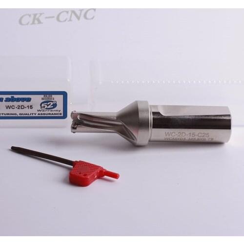 Hight quality WC-2D-15 C25 U drill indexable drill CNC TOOL 15mm-2D Machining length=30mm for WCMX03 insert