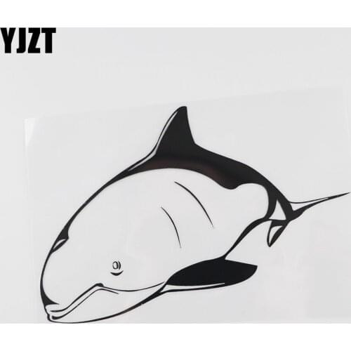 YJZT 17.5CMX11.5CM Car Sticker Whale Sea Life Fish Vinyl Black /Silver 13C-0250