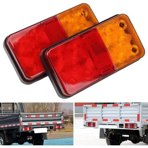 Rear Brake Light 10 LED for Car Truck Trailer Caravan 2PCS 12V 24V Stop Lamp Taillight Turn Signal Indicator LED Tail Light