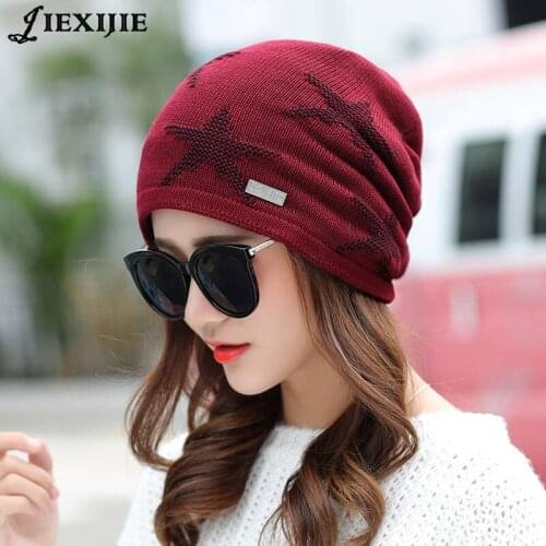 NEW Sale Arrival Women Men Knits Winter Warm Hat 5 colors Female Autumn Hats Elastic starfish Wool Cotton Gorro Casual Caps