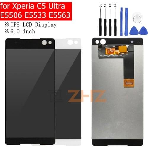 For Sony Xperia C5 Ultra LCD Display Touch Screen Digitizer Assembly C5 Ultra E5533 E5563 Replacement Replace Spare Part