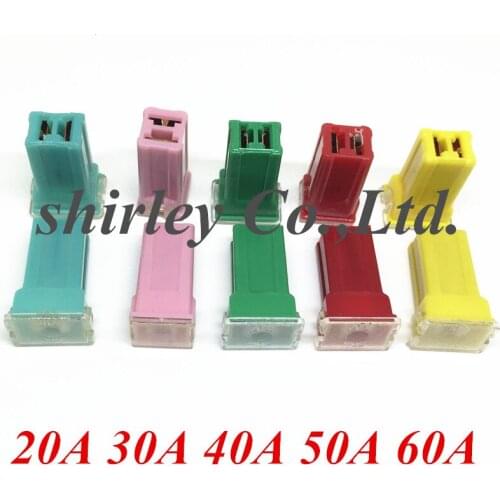 10PCS Car Straight Female Terminals Link PAL Fuse Blade Fuses 20A 30A 40A 50A 60a In-line Lighter-Shape for Truck Boat Auto
