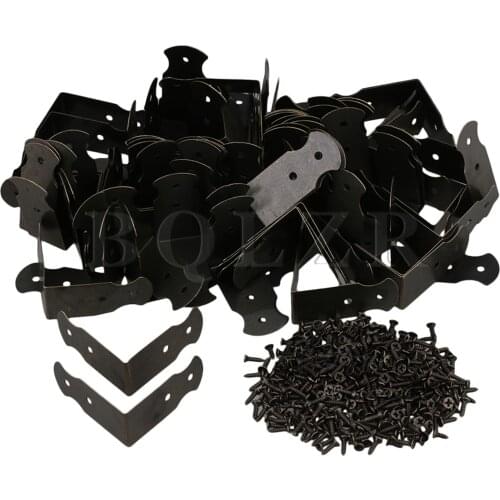 100PCS BQLZR 1.57x0.7Inch Larger Size Antique Decorative Vintage Box Corner Guards Protectors Edge Cover