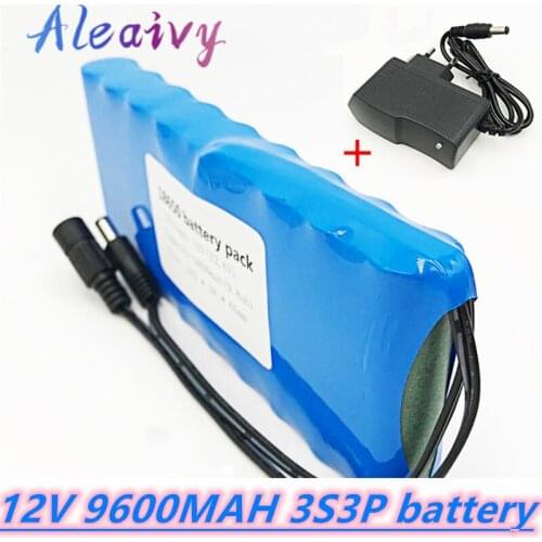 2020 new 18650 lithium ion battery portable rechargeable battery DC 12 V 12.6 V 9600 mAh battery / 12.6V battery pack + 12.6V1A
