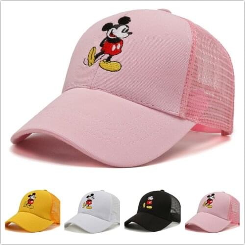 2021 Disney Mickey Ear Baseball Caps Children kids Snapback Hip Hop Hat Boys Girls Summer Breathable Mesh Sun Gorras Adjustable