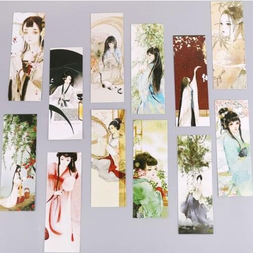 30pcs Beautiful Girl Bookmarks Paper Page Notes Label Message Card Book Marker School Supplies Stationery