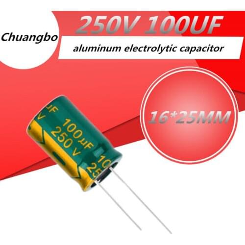 5pcs Higt quality 250V100UF 16*26MM low ESR/impedance high frequency aluminum electrolytic capacitor 250V 100UF 16*26MM