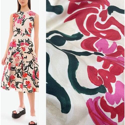 Abstract Chrysanthemum Digital Pure Cotton Fabric For Dress Tissus Au MÈTre Telas Algodon Estampadas Sewing ткань для шитья Diy