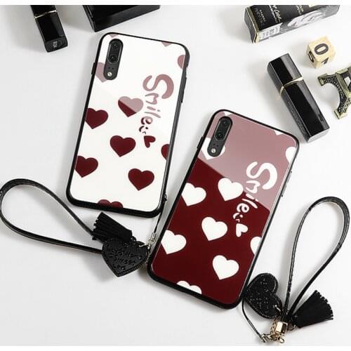 For Samsung A31 A21S A51 71 5G A01 A11 A21 Case small love Heart Hard Glass Cover For Samsung A10S A20 A20S A30 A30S A40 A50S