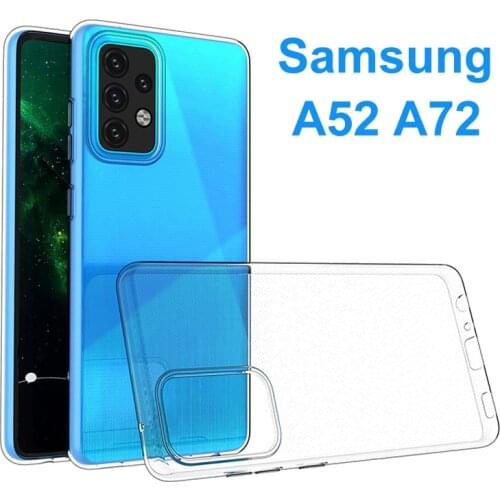 For Samsung Galaxy A52 A72 Case Silicone Shell Soft TPU Phone Capa Anti-knock Back Clear Cover For Samsung A52 A72 5G Protector