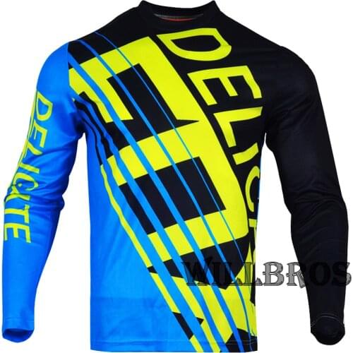 Black White Delicate Fox 360 Intake Offroad Long Sleeve Motocross Motorbike MTB BMX Bike Offroad Summer Jersey