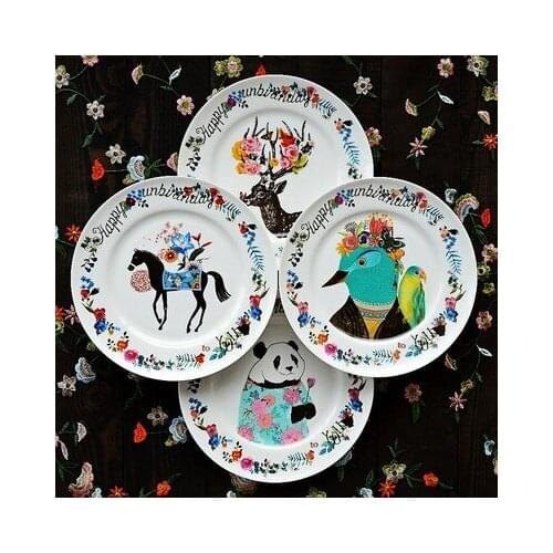 Bone China Fruit Cake Dessert Plate Breakfast Tray Western Dish French Country Housewarming Birthday Wedding Gift Free Shipping