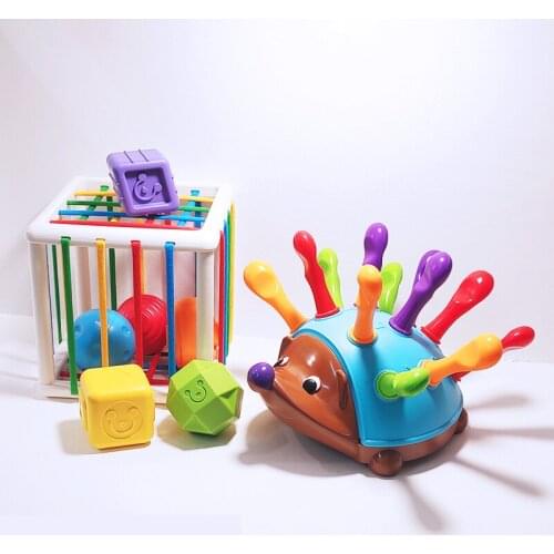 Baby Shape Sorting Toy Motor Skill Tactile Touch Toy Baby Soft Cube Grip Training Montessori Early Puzzle Educational Toys Gift