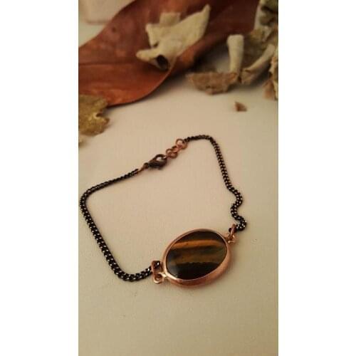 Dr Stone Natural Stone Women 'S Tiger 'S Eye Vintage Bronze Bracelet Z121AR 212169289