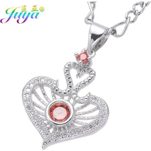 Dropshipping Couple Jewelry Supplies Micro Pave Zircon Poker Red Heart Pendant Necklace For Women Wedding Party Jewelryr
