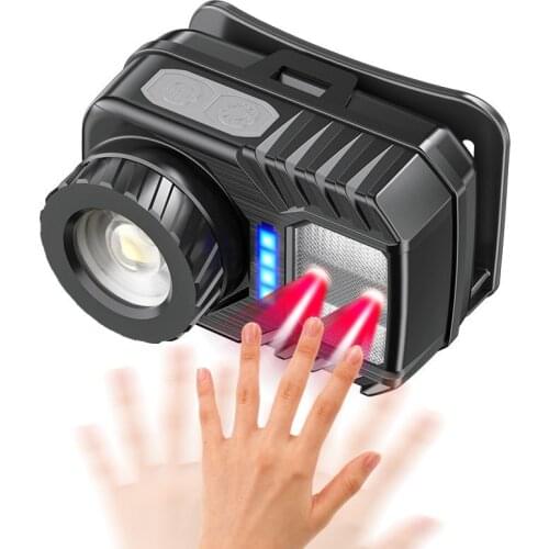 XPG+COB Rotating Zoom Sensor Headlight LED Waterproof Headlamp Body Motion Sensor Head Lamp USB Rechargeable Camping Torch Light