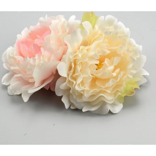 5PCS 14cm Large Artificial Silk Peony Flower Head For Wedding Decoration DIY Scrapbooking Wreath Fake Flowers Wall Craft