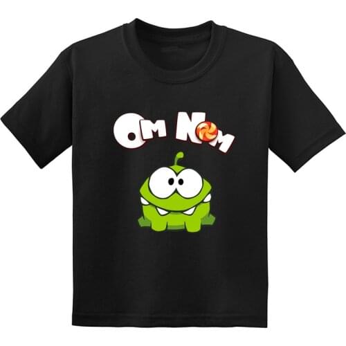 2021 Hot Game Cut The Rope Om Nom Frog Funny Kids T shirt Cartoon Children Clothes Baby Boys Girls Summer T-Shirts,GKT5410