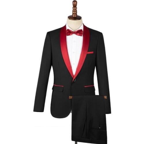 Black blazer men singer suit set pants stage green fruit collar formal dress mens wedding suits costume star style clothing