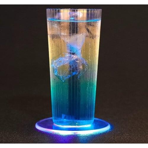 Colorful Car Led Cup Flash Light Coaster Cup Mat Bar Restaurant Decor Round Bottle Stickers Auto Inside Parts
