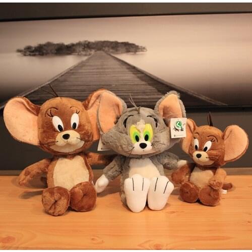 Cartoon Doll Cat and Mouse Doll Plush Toy Doll Tom Cat Jerry Mouse Childrens Rag Doll Plush Toy