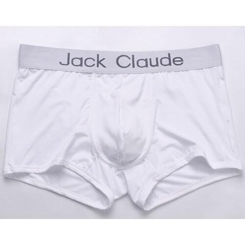 Mens white boxer briefs milk fiber U convex pouch mens boxer briefs