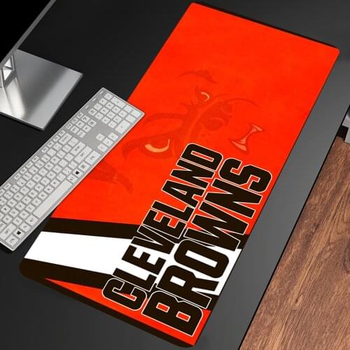 Cleveland Browns Office Mice Gamer Soft Mouse Pad Computer Gaming Mousepad Natural Rubber with Locking Edge Gaming Mouse Mat