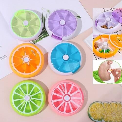 Weekly Rotating Pill Box Round Case Splitter Tablet Storage Organizer Medicine 7 Day Pill Container For Travel