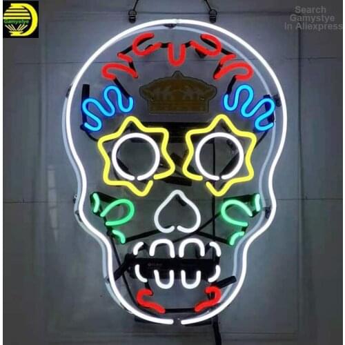 Neon Sign Skull His Masters Voice Lamps Neon Light Wall Sign Miller Lite Cantina Beer Burgers Neon Lamp Light Board Pub Lights