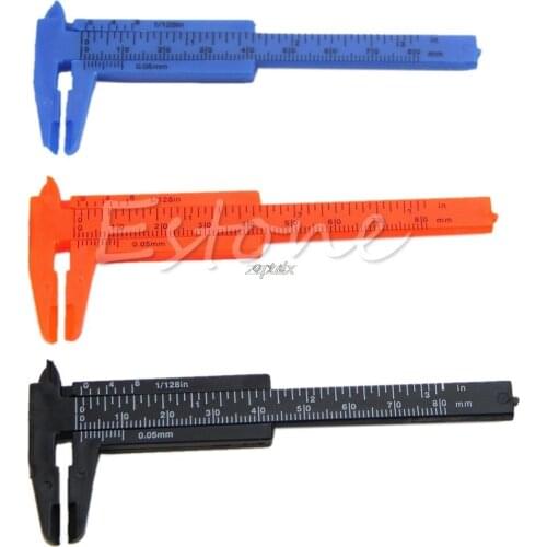 New 1Pc Mini Plastic Ruler Sliding 80mm Vernier Caliper Gauge Measure Tools Z11 Drop ship