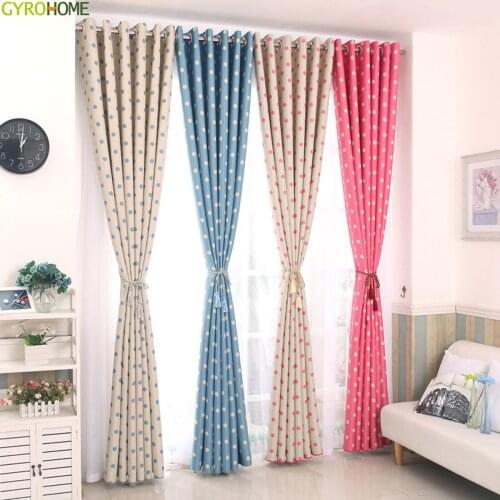 New High Shade Dot Curtains For Living Room Bedroom Modern Blackout Children Drapes