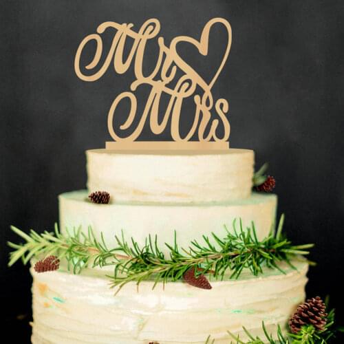 New Romantic Custom wedding Wooden MR Mrs Cake Topper Acrylic glitter Wedding Party Cake Decoration Supplies