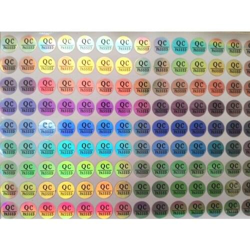 Wholesale 10000Pcs/lot Round 10mm QC Sticker Label Custom Label Sticker Adhesive QC PASSED Laser Hologram Stickers