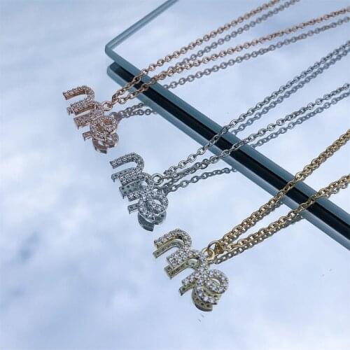 Copper Alloy Letter Necklace New Womens Me Rhinestone Necklace Jewelry Gift For Shipping
