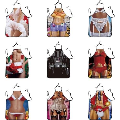 Sexy woman funny apron kitchen cooking housework clean anti-fouling apron adult children barbecue oil-proof apron