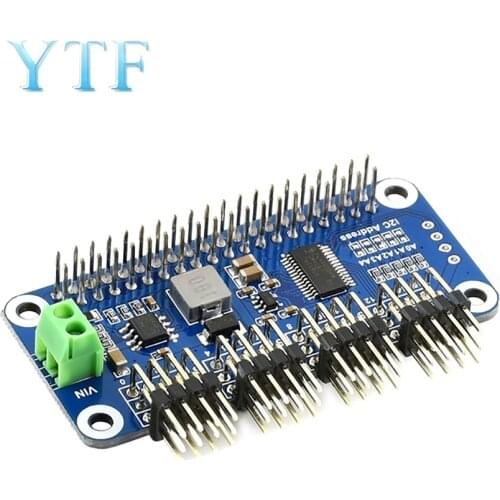 Raspberry Pi Steering Gear Driver Board Expansion Board Module Support 16-Channel Rudder I2C Port Bending Pin Header