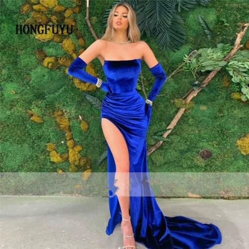 Sexy Prom Dresses Strapless Formal Dress High Split Party Gowns Custom Made