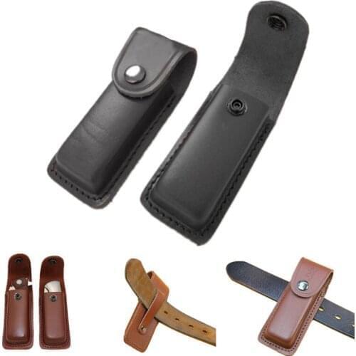 Fold knife flashlight holder leather tool pouch bag carry belt loop pocket hunt camp case edc multi sheath holster gear outdoor