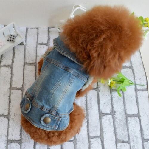 Dog Puppy Blue Cowboy Jean Denim Vest Coat Jacket Clothes Outfits Pet Supplies