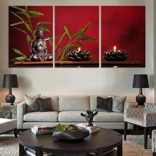 Special and limited sale 3 pieces Buddha Canvas Painting Home Decor Arts for living room Printed on Canvas no frame FX031