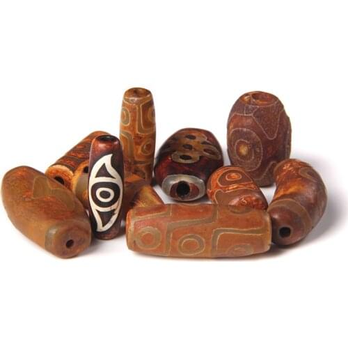 Vintage Tibetan Dzi Agates Stone Natural Stone Mystical Patterns Amulet 2Pcs/Set Beads For DIY Jewelry Making Bracelet Necklace