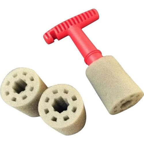 Car Wash Embedded Tire Screw Brush Lug Nut Wheel Cleaning Tools with 3 Extra Sponges