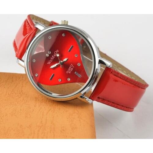 Women Vogue Watch Feminino Relogio Fashion Exquisite Peach Heart Design Watches Casual Leather Quartz Wristwatch Female Relojes