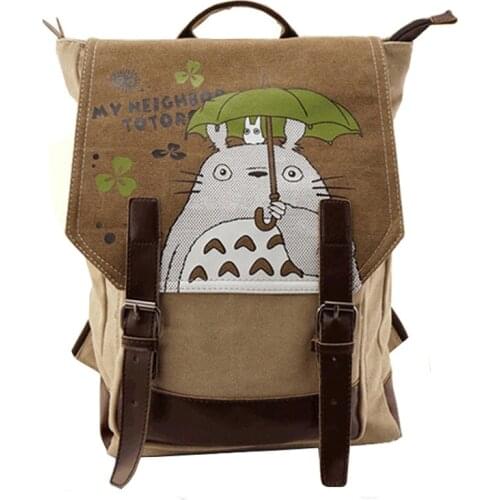 Women Canvas Backpack Anime Neighbor Totoro Cartoon Printing Backpacks Fashion Natsume Girls Shoulder Schoolbag Mochila Feminina