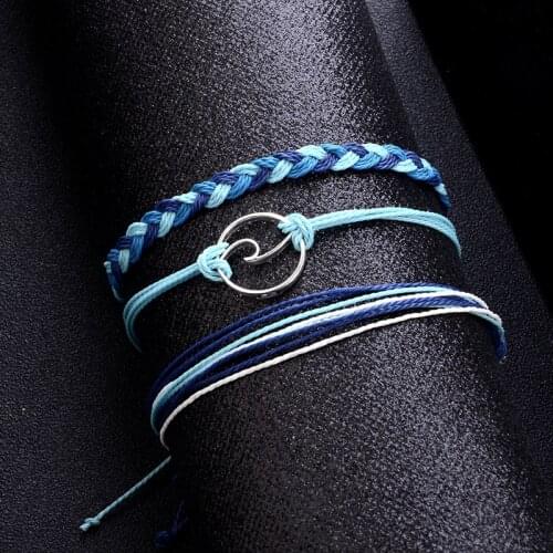 YADA Gifts Blue Cord Woven Braided Bracelet&Bangles For Women Bohemian Bracelets Charm Friendship adjustable Bracelet BT200035