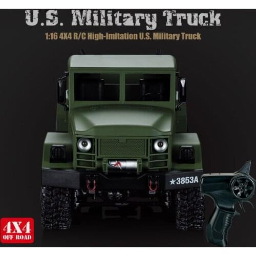 1:16 4WD High-lmitation Remote Control Military Truck Integrate Front&Rear Drive Axle 30 Degree Climbing Alloy Beam Model RC Toy