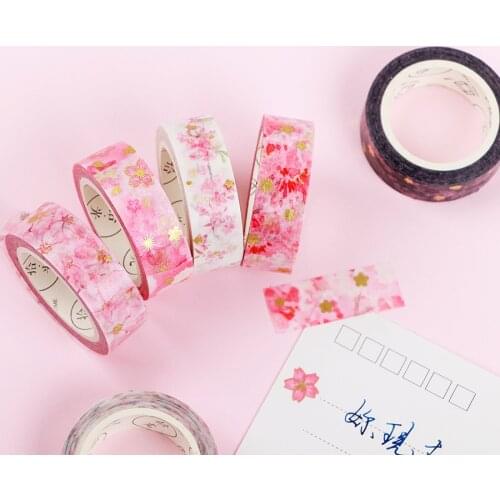1pcs Cherry Flower Paper Washi Tape Set 30mm Pink Japanese Sakura Masking Tapes Decoration Stickers Album Diary Notebook A6388