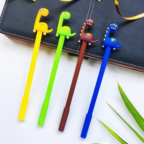 1pcs Cartoon Gel Pen Cute Dinosaur Student Pen Kawaii Stationery 0.5mm Black Ink Canetas School Office Supply