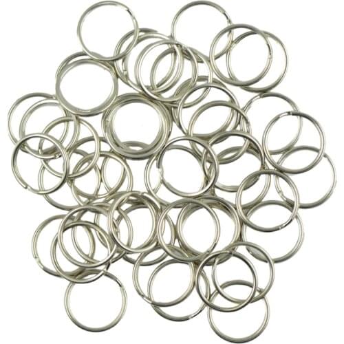 50PCS Key Rings Chains Split Ring Hoop Metal Loop Steel Accessories 1.2x18MM ee